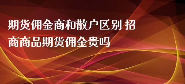 期货佣金商和散户区别 招商商品期货佣金贵吗_https://www.xyskdbj.com_期货行情_第1张