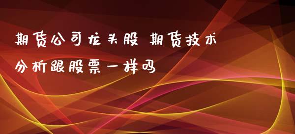 期货公司龙头股 期货技术分析跟股票一样吗_https://www.xyskdbj.com_期货手续费_第1张