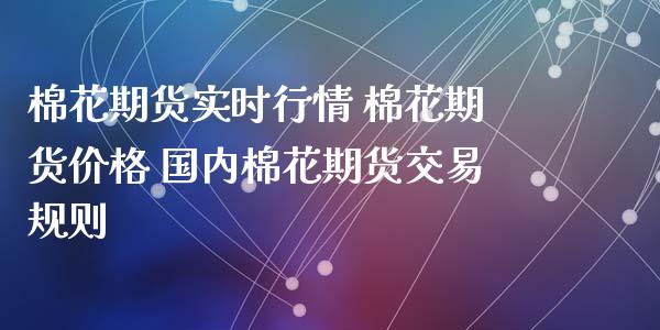 棉花期货实时行情 棉花期货价格 国内棉花期货交易规则_https://www.xyskdbj.com_期货平台_第1张