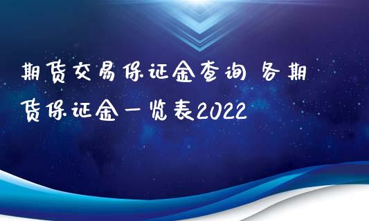 期货交易保证金查询 各期货保证金一览表2022_https://www.xyskdbj.com_期货学院_第1张