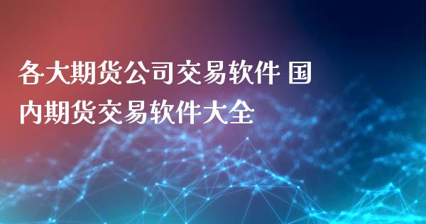 各大期货公司交易软件 国内期货交易软件大全_https://www.xyskdbj.com_期货学院_第1张