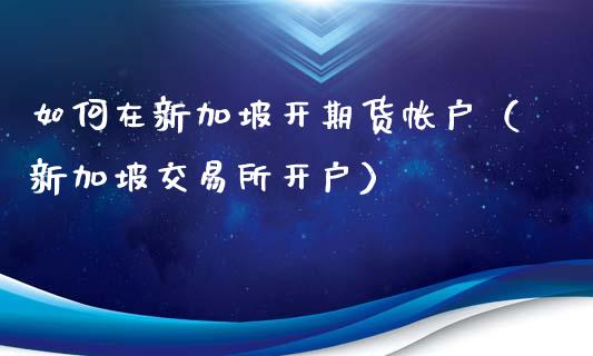 如何在新加坡开期货帐户（新加坡交易所开户）_https://www.xyskdbj.com_期货行情_第1张