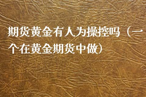 期货黄金有人为操控吗（一个在黄金期货中做）_https://www.xyskdbj.com_期货行情_第1张