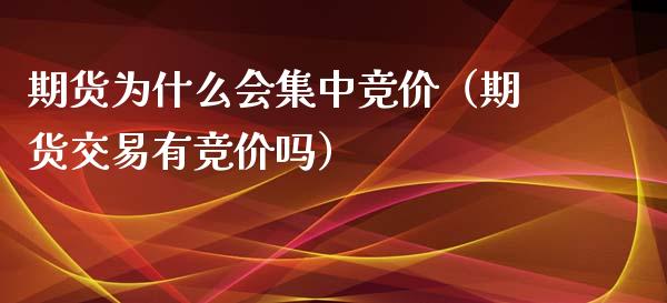 期货为什么会集中竞价（期货交易有竞价吗）_https://www.xyskdbj.com_期货手续费_第1张