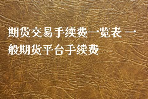 期货交易手续费一览表 一般期货平台手续费_https://www.xyskdbj.com_期货平台_第1张