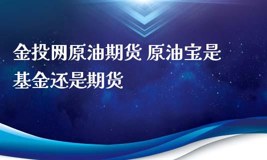 金投网原油期货 原油宝是基金还是期货_https://www.xyskdbj.com_期货行情_第1张