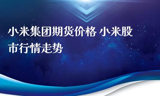 小米集团期货价格 小米股市行情走势_https://www.xyskdbj.com_期货学院_第1张