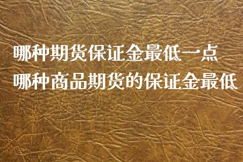 哪种期货保证金最低一点 哪种商品期货的保证金最低_https://www.xyskdbj.com_期货学院_第1张