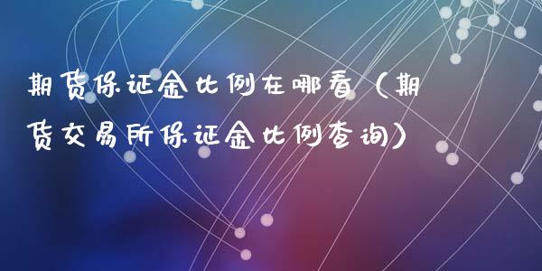 期货保证金比例在哪看（期货交易所保证金比例查询）_https://www.xyskdbj.com_期货学院_第1张