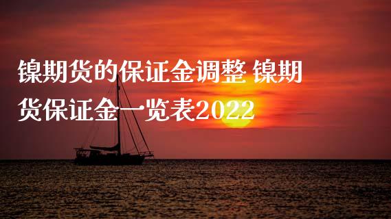 镍期货的保证金调整 镍期货保证金一览表2022_https://www.xyskdbj.com_期货学院_第1张