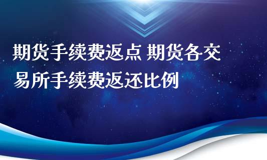 期货手续费返点 期货各交易所手续费返还比例_https://www.xyskdbj.com_原油直播_第1张