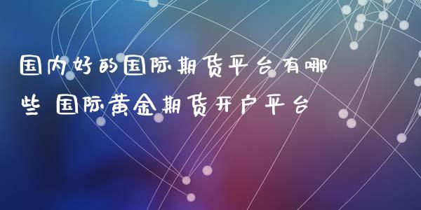 国内好的国际期货平台有哪些 国际黄金期货开户平台_https://www.xyskdbj.com_原油行情_第1张