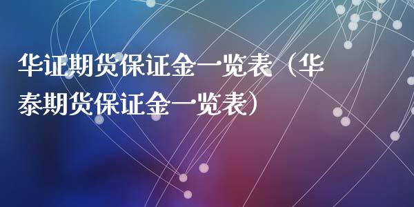 华证期货保证金一览表（华泰期货保证金一览表）_https://www.xyskdbj.com_期货行情_第1张