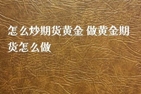 怎么炒期货黄金 做黄金期货怎么做_https://www.xyskdbj.com_期货手续费_第1张