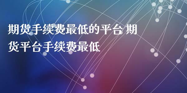 期货手续费最低的平台 期货平台手续费最低_https://www.xyskdbj.com_期货学院_第1张