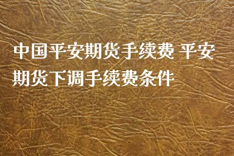 中国平安期货手续费 平安期货下调手续费条件_https://www.xyskdbj.com_期货平台_第1张