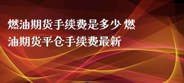 燃油期货手续费是多少 燃油期货平仓手续费最新_https://www.xyskdbj.com_期货学院_第1张