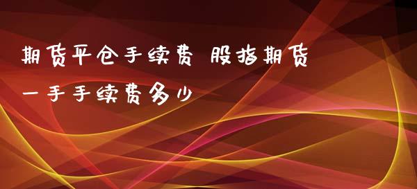 期货平仓手续费 股指期货一手手续费多少_https://www.xyskdbj.com_期货学院_第1张