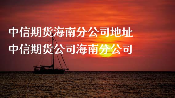 中信期货海南分公司地址 中信期货公司海南分公司_https://www.xyskdbj.com_期货学院_第1张