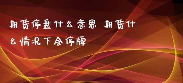 期货停盘什么意思 期货什么情况下会停牌_https://www.xyskdbj.com_期货学院_第1张