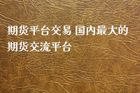 期货平台交易 国内最大的期货交流平台_https://www.xyskdbj.com_原油直播_第1张