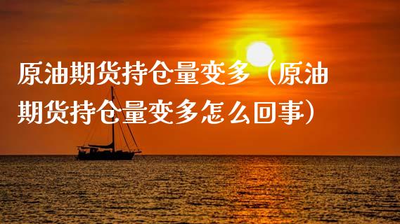 原油期货持仓量变多（原油期货持仓量变多怎么回事）_https://www.xyskdbj.com_期货平台_第1张