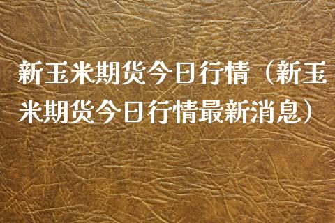 新玉米期货今日行情（新玉米期货今日行情最新消息）_https://www.xyskdbj.com_原油直播_第1张