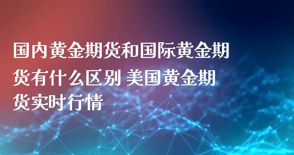 国内黄金期货和国际黄金期货有什么区别 美国黄金期货实时行情_https://www.xyskdbj.com_期货学院_第1张