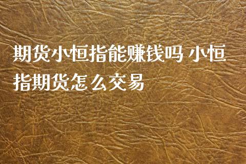 期货小恒指能赚钱吗 小恒指期货怎么交易_https://www.xyskdbj.com_期货学院_第1张