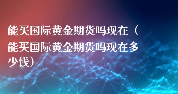 能买国际黄金期货吗现在（能买国际黄金期货吗现在多少钱）_https://www.xyskdbj.com_期货手续费_第1张