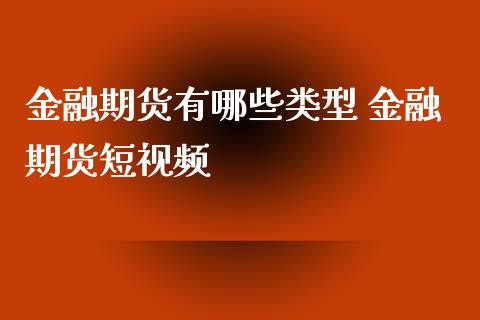 金融期货有哪些类型 金融期货短视频_https://www.xyskdbj.com_期货学院_第1张