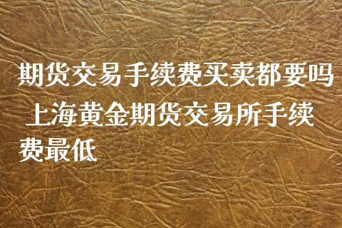 期货交易手续费买卖都要吗 上海黄金期货交易所手续费最低_https://www.xyskdbj.com_期货手续费_第1张