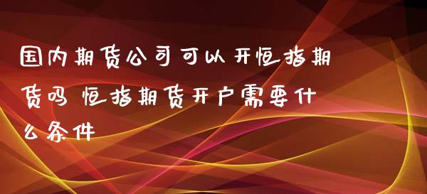 国内期货公司可以开恒指期货吗 恒指期货开户需要什么条件_https://www.xyskdbj.com_期货学院_第1张