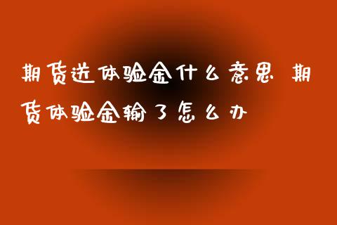 期货送体验金什么意思 期货体验金输了怎么办_https://www.xyskdbj.com_期货学院_第1张