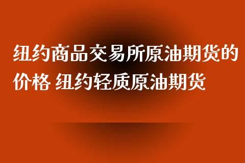 纽约商品交易所原油期货的价格 纽约轻质原油期货_https://www.xyskdbj.com_期货学院_第1张