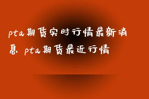 pta期货实时行情最新消息 pta期货最近行情_https://www.xyskdbj.com_期货学院_第1张