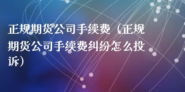 正规期货公司手续费（正规期货公司手续费纠纷怎么投诉）_https://www.xyskdbj.com_期货手续费_第1张