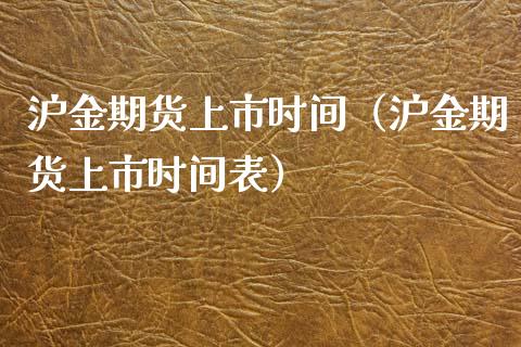 沪金期货上市时间（沪金期货上市时间表）_https://www.xyskdbj.com_期货学院_第1张