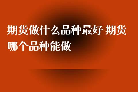 期货做什么品种最好 期货哪个品种能做_https://www.xyskdbj.com_期货行情_第1张