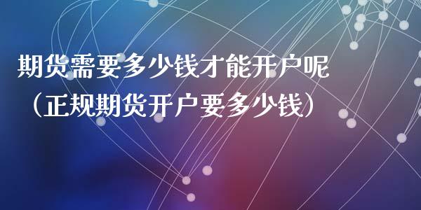 期货需要多少钱才能开户呢（正规期货开户要多少钱）_https://www.xyskdbj.com_期货手续费_第1张