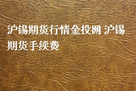 沪锡期货行情金投网 沪锡期货手续费_https://www.xyskdbj.com_期货行情_第1张