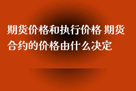 期货价格和执行价格 期货合约的价格由什么决定_https://www.xyskdbj.com_期货学院_第1张