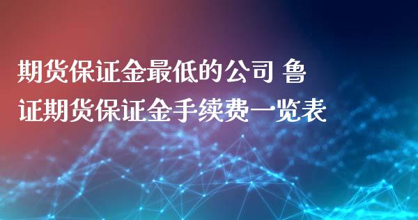 期货保证金最低的公司 鲁证期货保证金手续费一览表_https://www.xyskdbj.com_期货学院_第1张