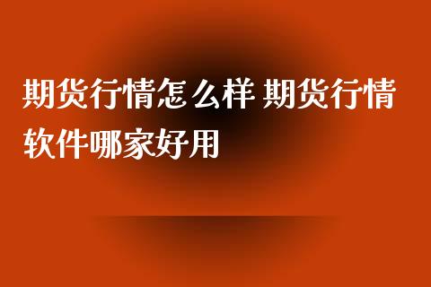 期货行情怎么样 期货行情软件哪家好用_https://www.xyskdbj.com_期货学院_第1张