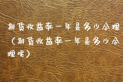 期货收益率一年是多少合理（期货收益率一年是多少合理呢）_https://www.xyskdbj.com_期货行情_第1张