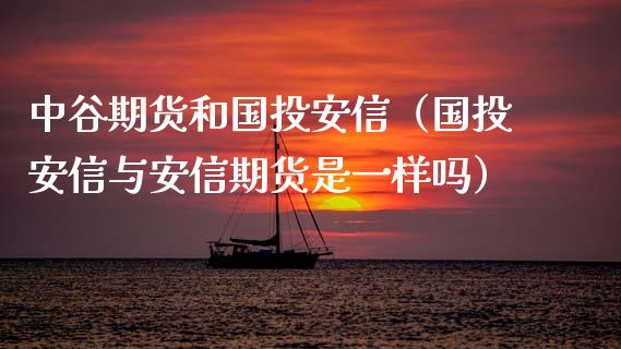 中谷期货和国投安信（国投安信与安信期货是一样吗）_https://www.xyskdbj.com_期货学院_第1张