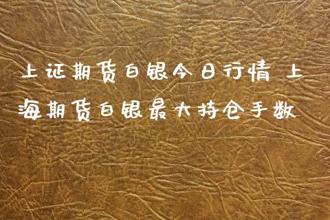 上证期货白银今日行情 上海期货白银最大持仓手数_https://www.xyskdbj.com_期货行情_第1张