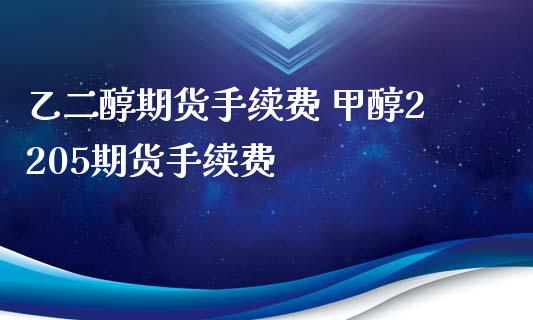 乙二醇期货手续费 甲醇2205期货手续费_https://www.xyskdbj.com_期货学院_第1张