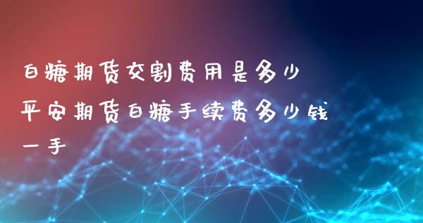 白糖期货交割费用是多少 平安期货白糖手续费多少钱一手_https://www.xyskdbj.com_期货平台_第1张