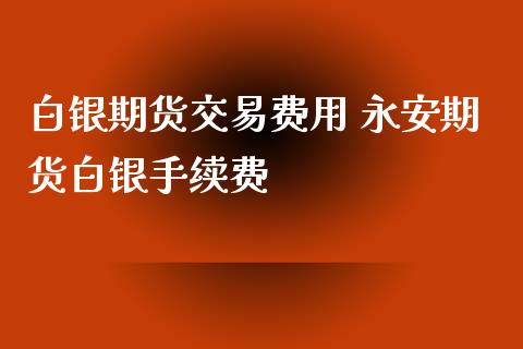 白银期货交易费用 永安期货白银手续费_https://www.xyskdbj.com_期货学院_第1张